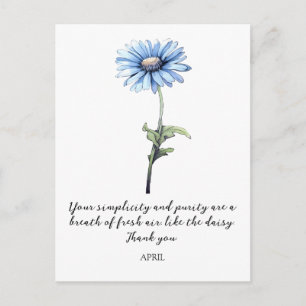 CARTE POSTALE FLEUR DE NAISSANCE AVRIL DAISY AQUEL