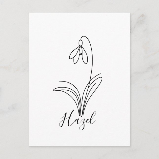 Carte Postale Fleur de naissance personnalisée en janvier (Devant)
