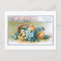 Fleur de Pâques vintage avec poussins