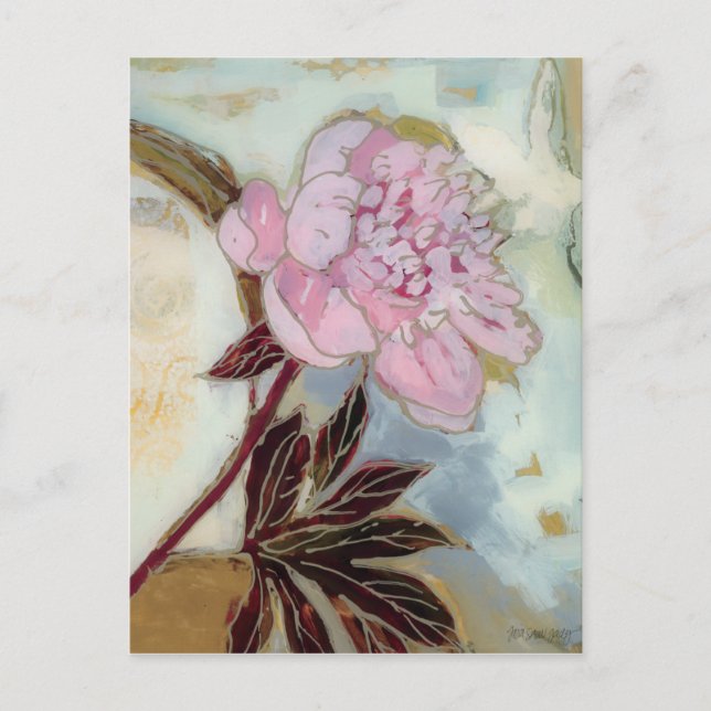 Carte Postale Fleur de pivoine rose (Devant)