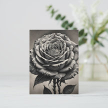 Fleur de rose noire et blanche