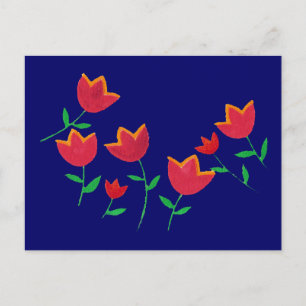 Carte Postale fleur de tulipe rouge