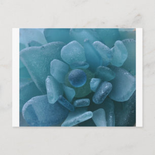 Carte Postale Fleur de Verre de Mer Bleu
