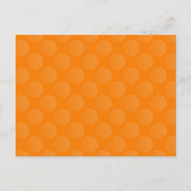 Carte Postale Fleur de vie / Blume des Lebens - orange motif (Devant)