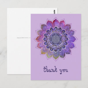 Carte Postale Fleur de Vie - Galaxie de Style Vintage Espace 1