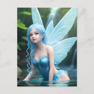 Carte Postale Fleur d'eau bleue