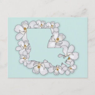 Carte Postale Fleur d'État Louisiane - Magnolia
