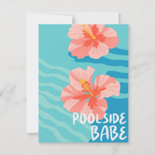 Carte Postale Fleur d'Hibiscus de Piscine d'Été en Vacances