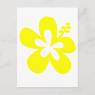 Carte Postale fleur d'hibiscus jaune