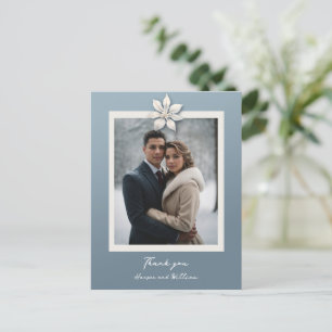 Carte Postale Fleur d'hiver mariage photo merci