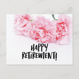 Carte Postale Fleur d'Œillet Rose Bonne Retraite