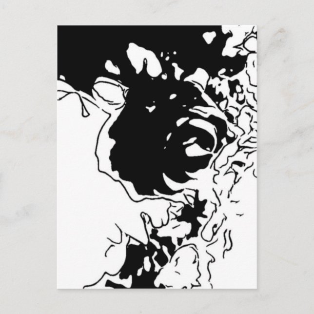 Carte Postale Fleur Doodle (Devant)