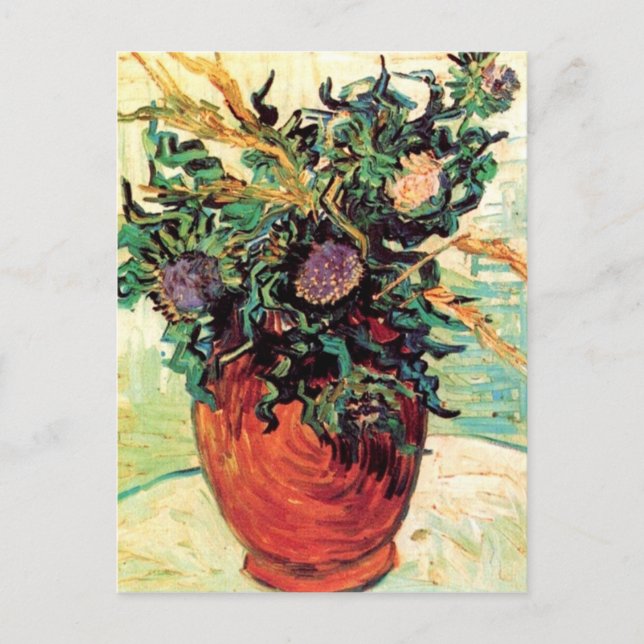 Carte Postale Fleur et chardons, Van Gogh Art (Devant)