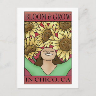 Carte Postale Fleur et croissance en Chico, CA