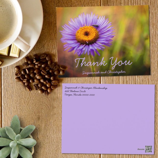 Carte Postale Fleur et insecte violet Fleabane Personnalisé (Créateur téléchargé)