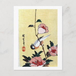 Carte Postale Fleur et oiseau, Hiroshige, Ukiyo-e