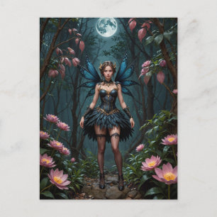 Carte Postale Fleur Fairy sur une nuit de Pleine lune