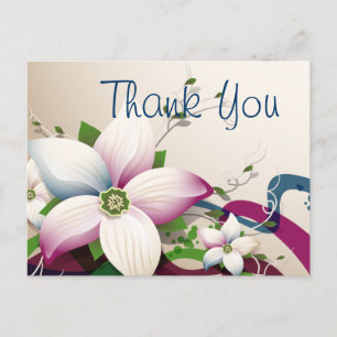 Carte Postale Fleur fine Cool mignonne Girl Retro Floral