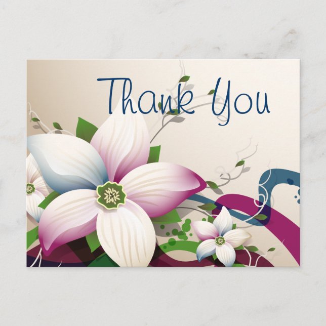 Carte Postale Fleur fine Cool mignonne Girl Retro Floral (Devant)