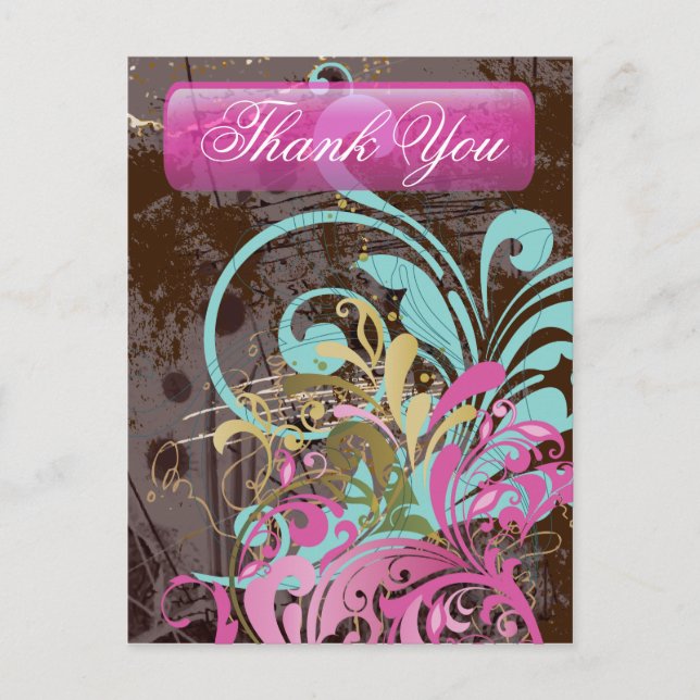 Carte Postale Fleur fine Cool mignonne Girl Retro Floral (Devant)