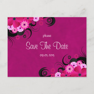 Carte Postale Fleur Fuchsia foncée Enregistrer La Date Annonces