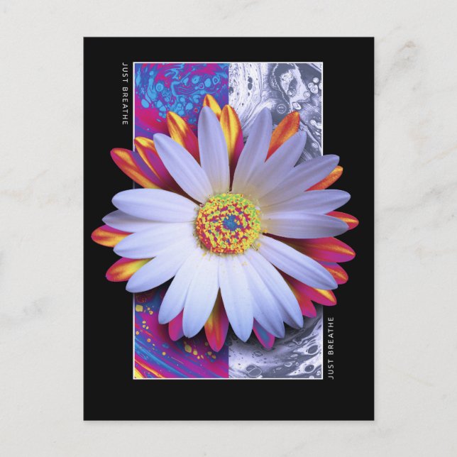 Carte Postale Fleur Holographique Respire (Devant)