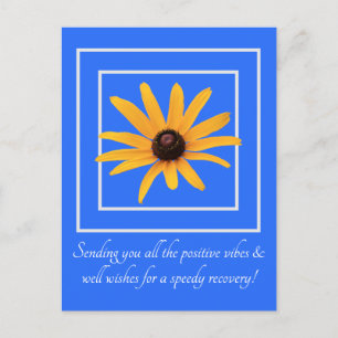 Carte Postale Fleur Jaune Bleu Clair Inspirant Bon rétablissemen