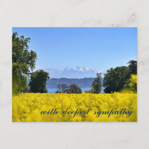 Carte Postale Fleur jaune inspirante Sympathie Prairie Colline L