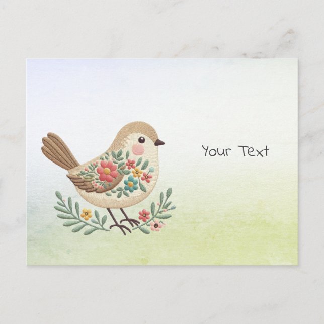 Carte postale Fleur Little Bird Or (Devant)