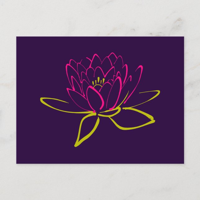 Carte Postale Fleur Lotus (Devant)
