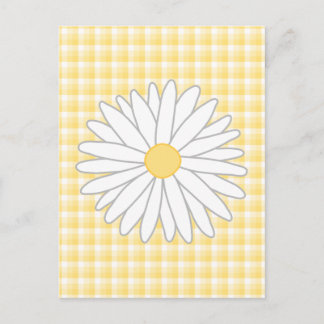 Carte Postale Fleur marguerite en Jaune et Blanc.