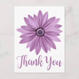 Carte Postale Fleur marguerite violet Merci Floral