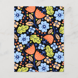 Carte Postale Fleur motif coloré brillant