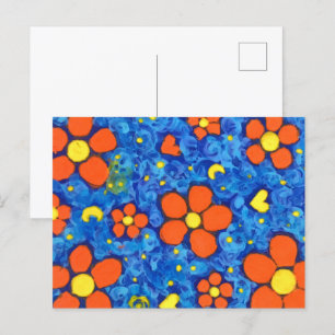 Carte Postale Fleur Orange Dans L'Eau