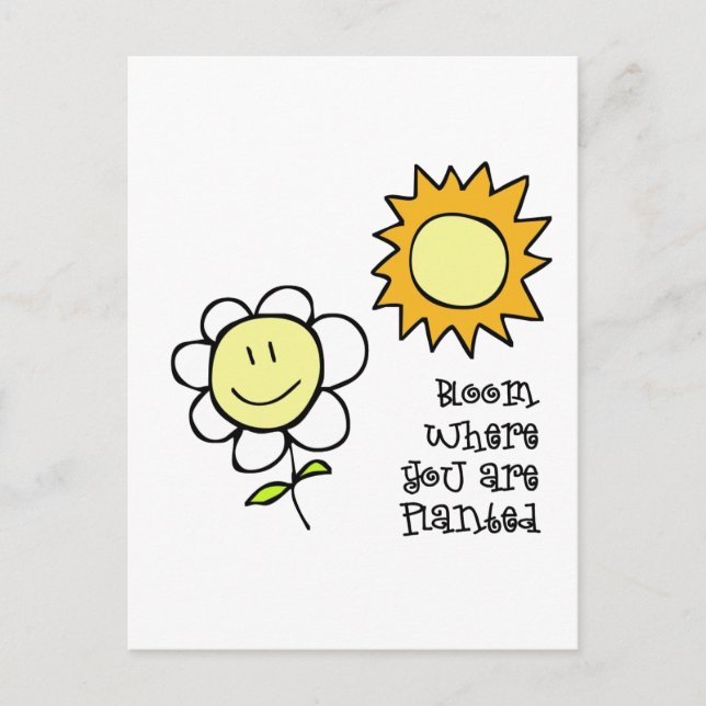 Carte Postale Fleur Où Vous Êtes Plantés (Devant)