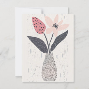 Carte Postale Fleur point de point #003