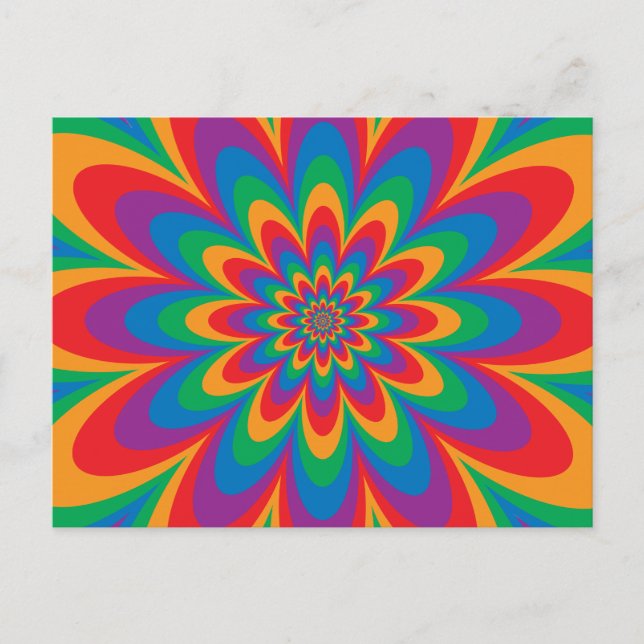 Carte Postale Fleur Pop Art (Devant)