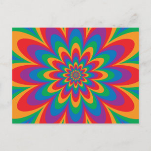 Carte Postale Fleur Pop Art