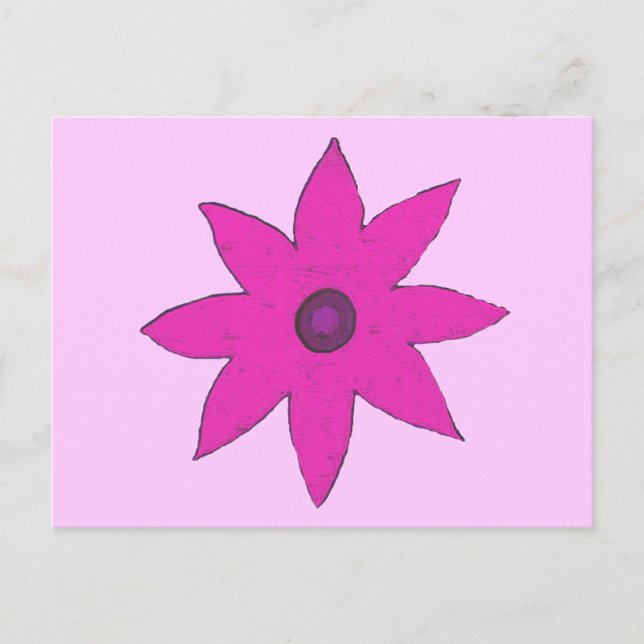 Carte Postale fleur rose (Devant)