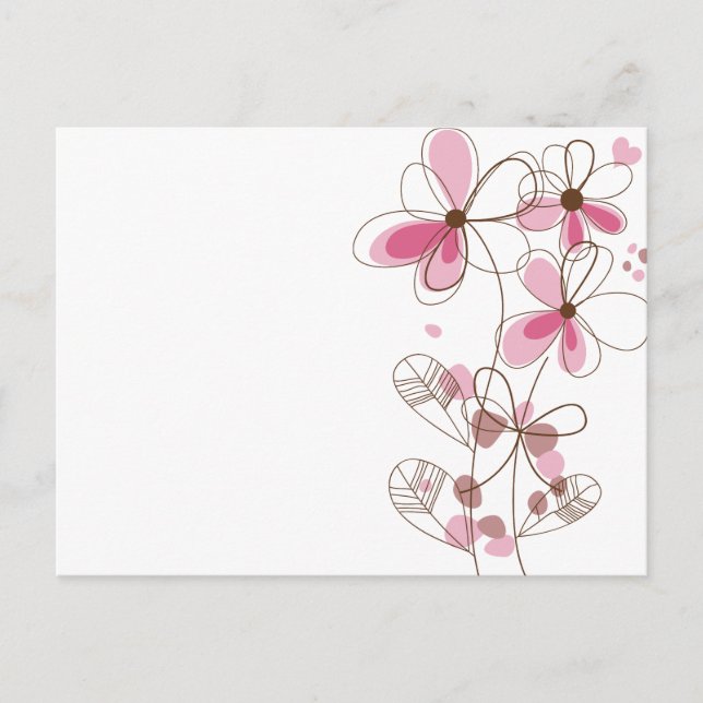 Carte Postale Fleur rose (Devant)