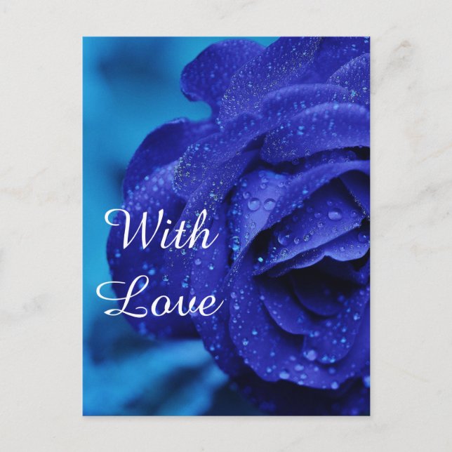 Carte Postale Fleur rose bleue (Devant)