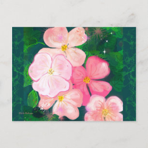 Carte postale Fleur rose pâle 2