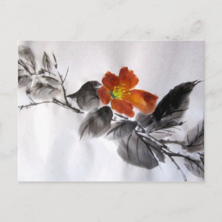 Carte postale Fleur rouge