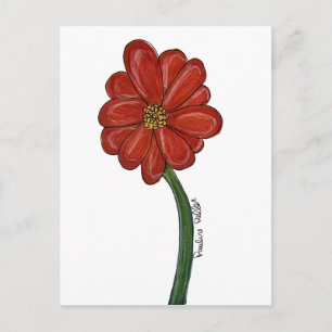 Carte Postale Fleur Rouge