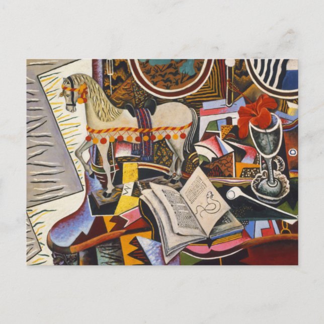 Carte Postale Fleur rouge de tuyau de cheval par Joan Miro (Devant)