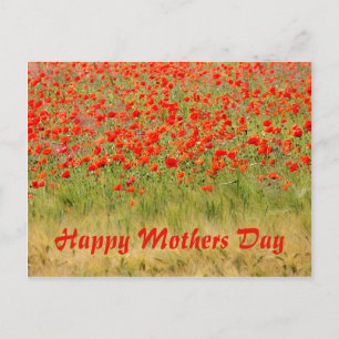 Carte Postale fleur rouge d'été, fête des mères