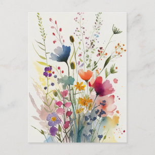 Carte postale Fleur sauvage aquarelle