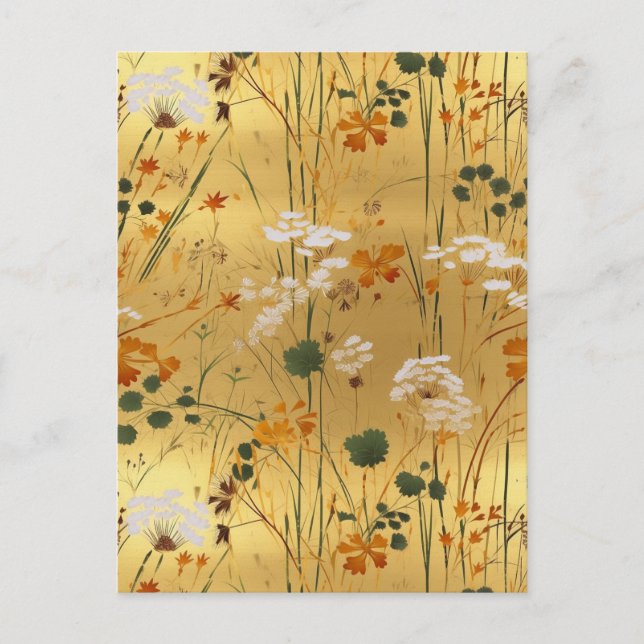 Carte Postale Fleur sauvage Chiyogami (Devant)