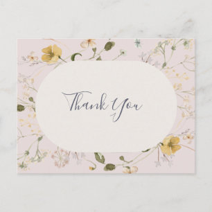 Carte Postale Fleur sauvage de printemps   Merci de Mariage flou