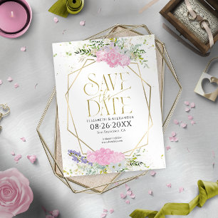 Carte Postale Fleur sauvage Doré Mariage Printemps Enregistrer L